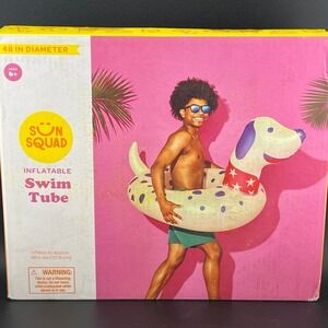 Sun Squad 48-Inch Inflatable Dog Swim Tube Pool Float